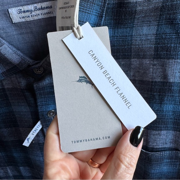 NWT Tommy Bahama Canyon Beach Cozy Check Shirt Sz 2XL - Picture 9 of 11
